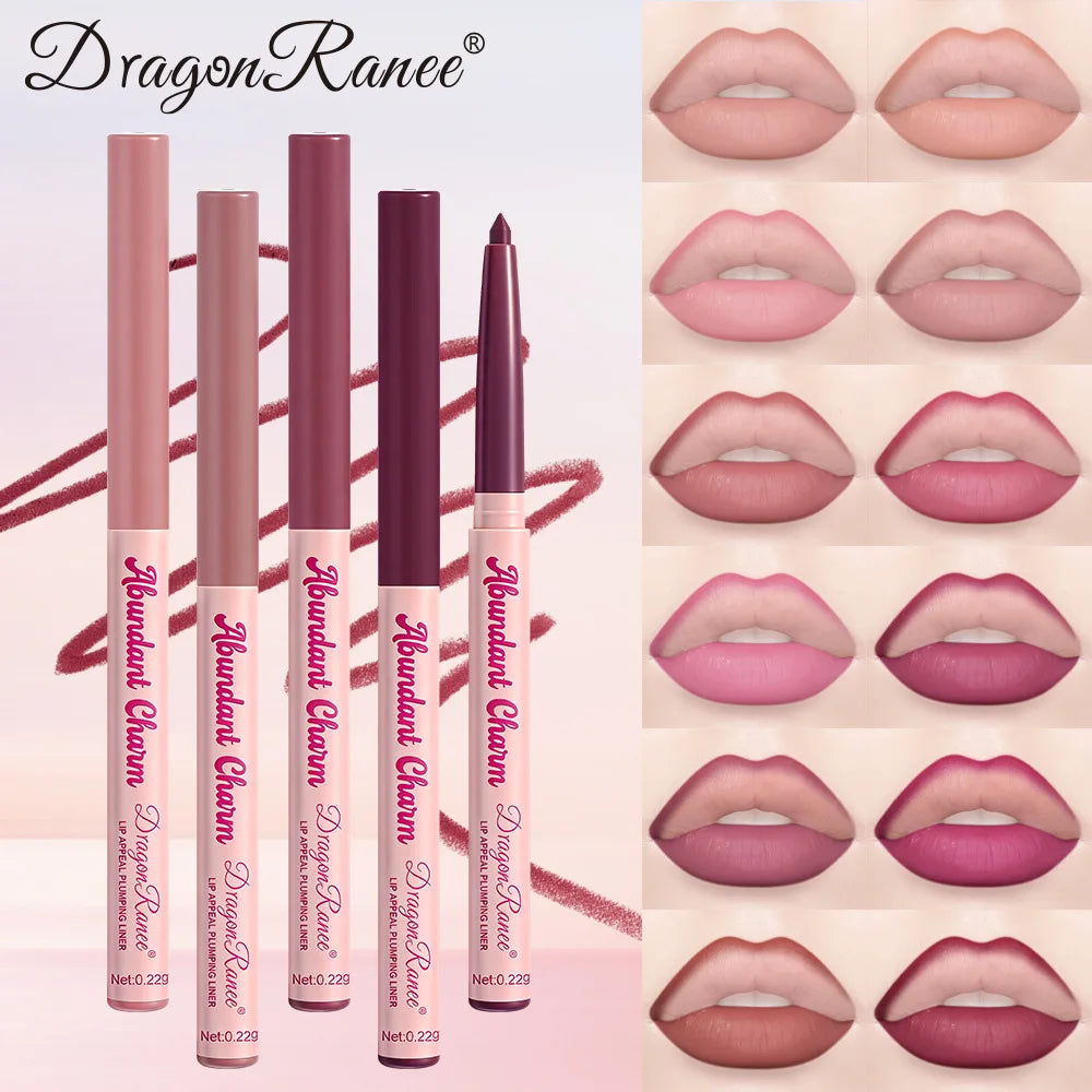 12 Colors Matte Lip Liner Pen Nude Pink Lip Contour Stick Waterproof Long-Lasting Outline Non-Drying Automatic Lipstick Makeup Qme