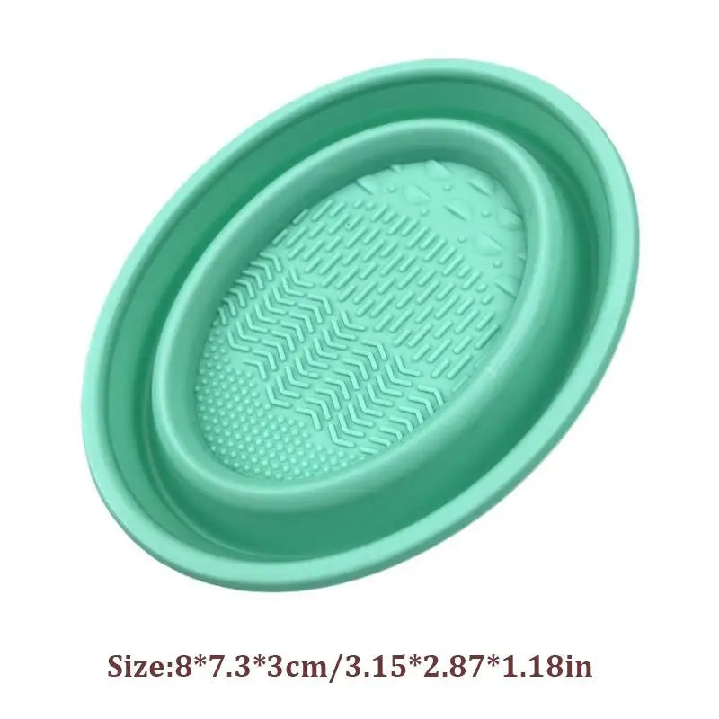 Folding Powder Puff Cleaning Bowl Eyeshadow Brushes Wash Clean Mat Qme