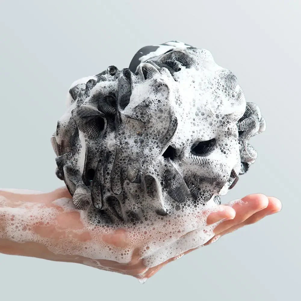Soft Shower Mesh Foaming Sponge Exfoliating Scrubber Black Bath Qme