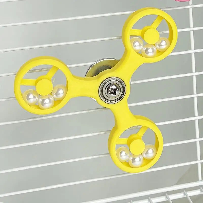 Cockatiel Conure Parakeets Interactive Bird Toys Rotating Spinner Qme yellow