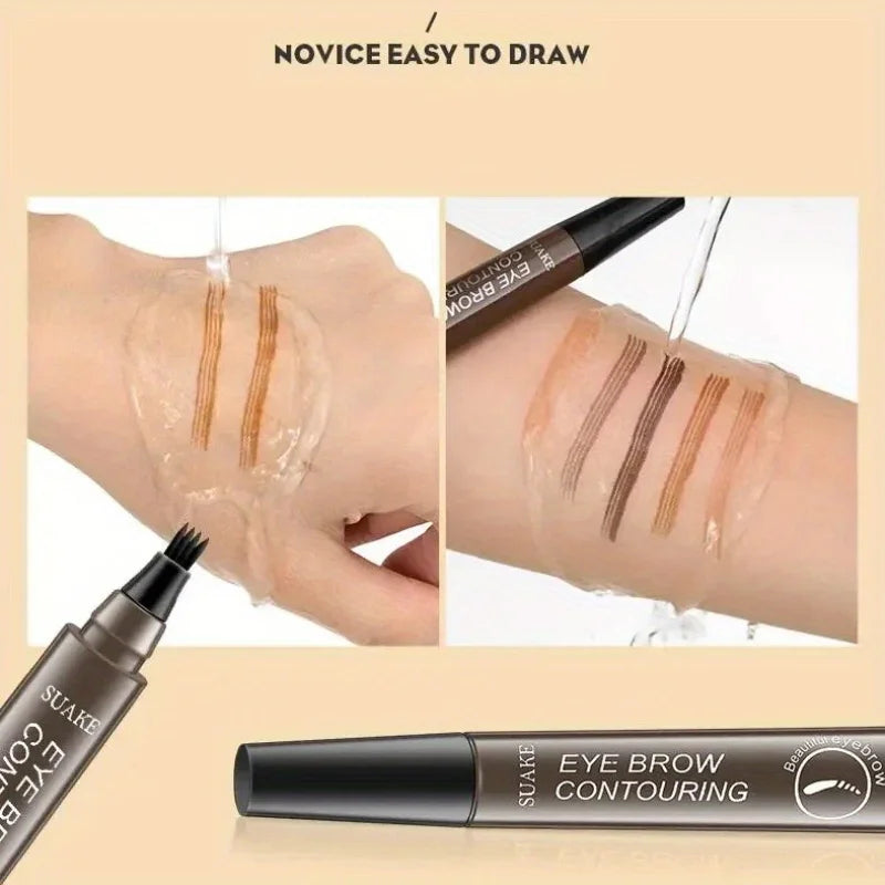 4 Point Eyebrow Pencil Waterproof Liquid Pen Makeup Long Lasting Qme