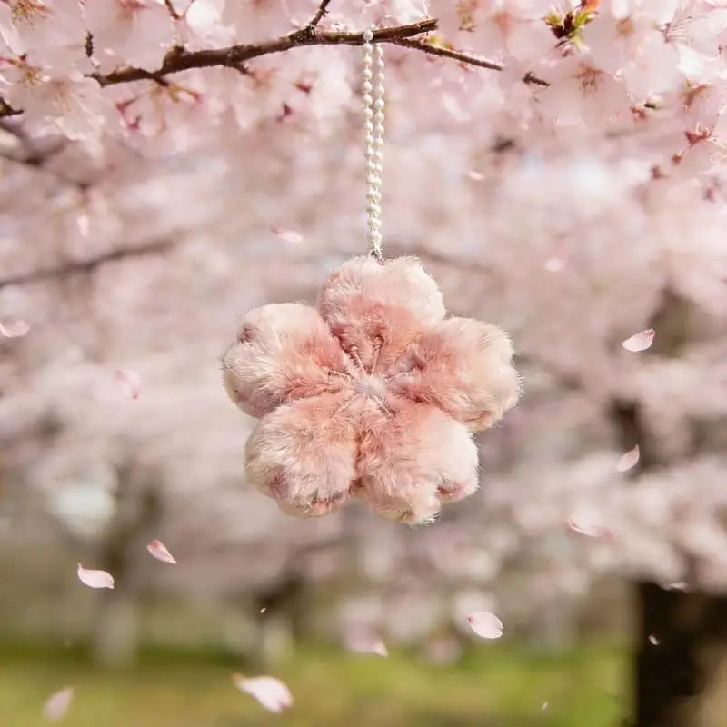 2026 New Cherry Blossom Series Plush Doll Pendant Kawaii Pink Flower Car Keychain Gift For Cute Girlfriend Bag Decoration Qme