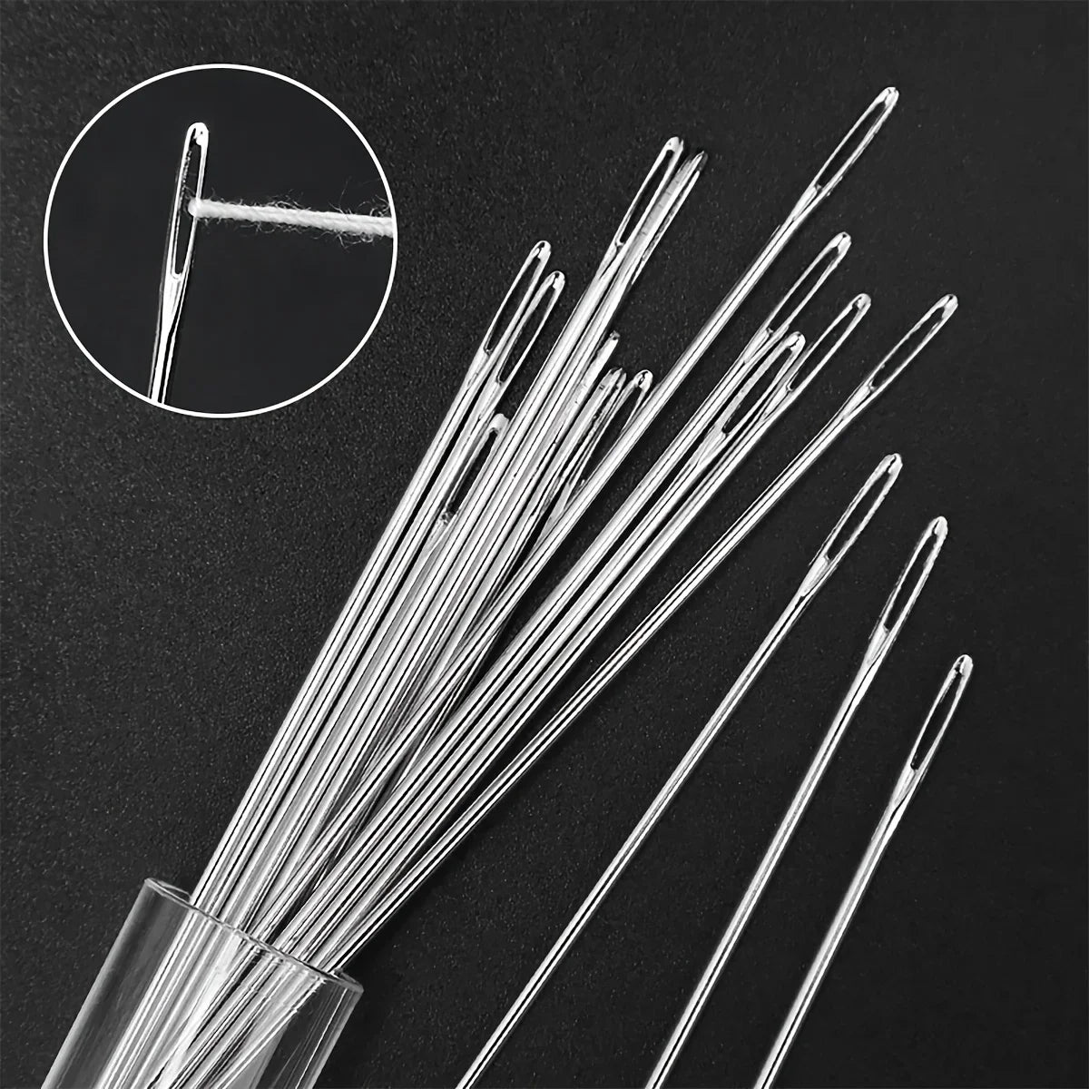 Large eye sewing needle, The large needle hole makes it easy to thread, suitable for fine embroidery and cross-stitch. Qme