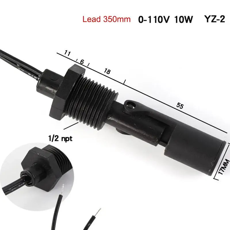 Horizontal Float Sensor Switch Side Mount Liquid Water Level Sensor Controller PP Automatic Water Pump Switch Aquarium Tank Pool Qme B