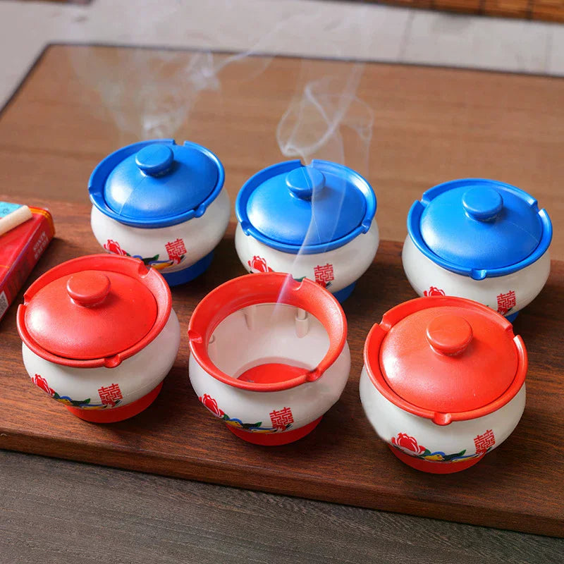 Ashtray With Lid To Prevent Flying Creative And Unique Retro Decorative Spittoon Ashtray For Home Use Qme
