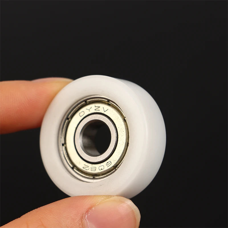 608 ZZ Nylon POM Round Roller Wheel 8x30x10mm Plastic Bearing Pulley Qme