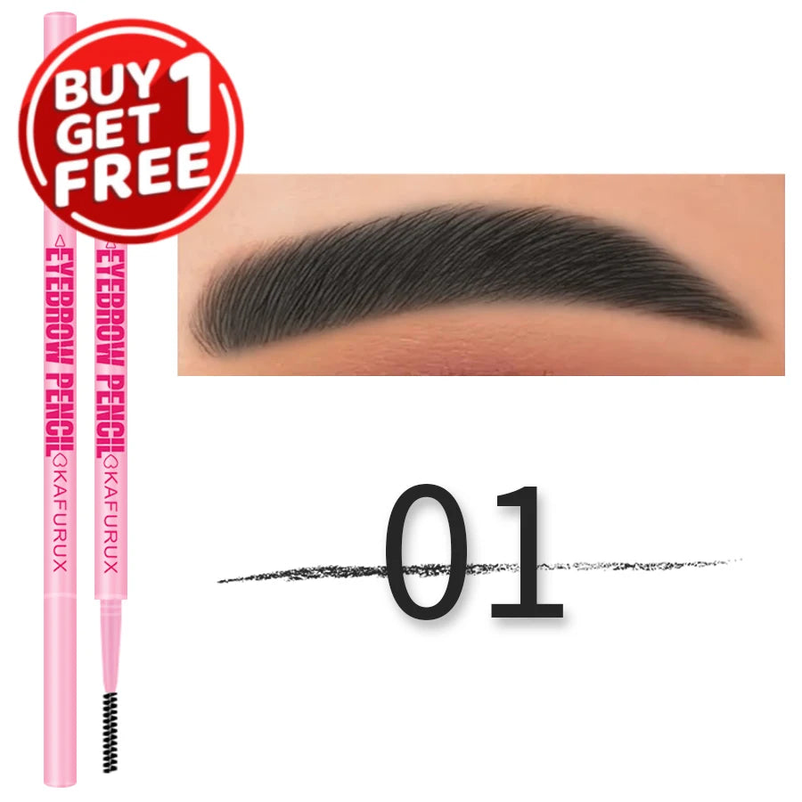 6 Colors Ultra-fine Double Headed Eyebrow Pencil Waterproof Qme 01