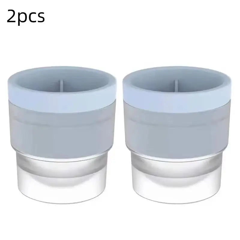 Ice Maker Food Grade Sphere Mold Stackable Slow Melting DIY Ball Qme Blue 2pcs