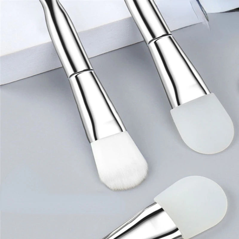 1PC Professional Double Ending Soft Bristle Silicone Wear-resistant Facial Flexible Mask Brush Skin Care Cleaning Beauty Tools Qme