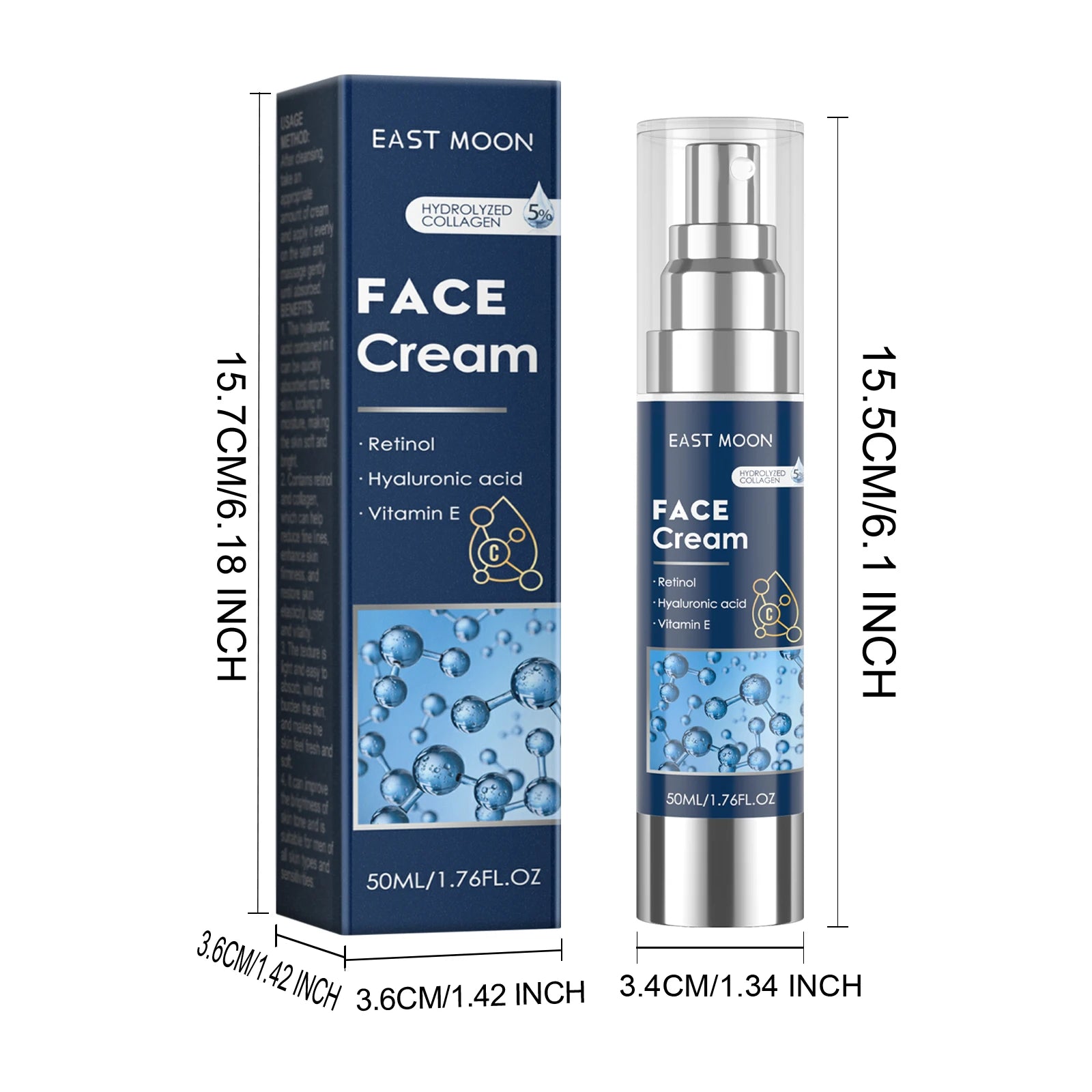 Retinol Face Cream for Men Firming Lifting Brightening Fade Fine Lines Anti Puffiness Moisturizing Nourishing Facial Skin Care Qme