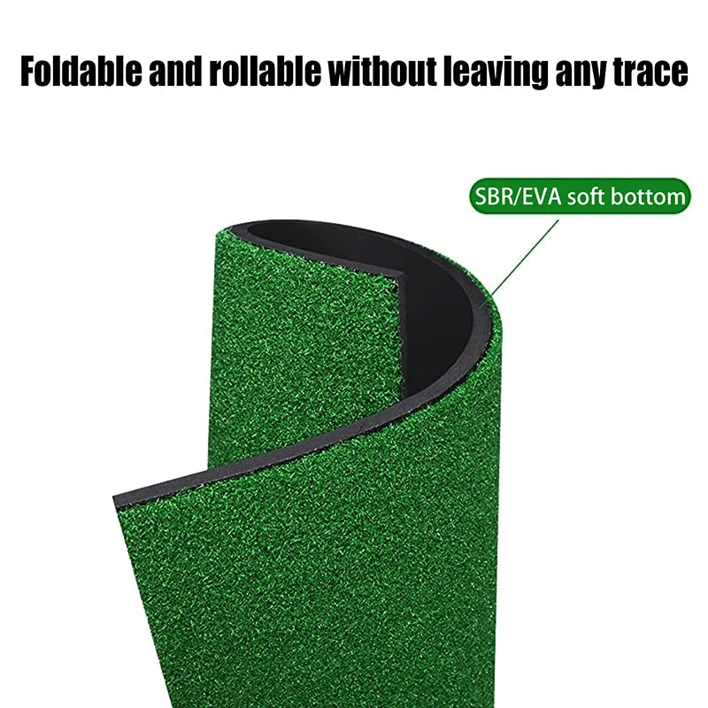 30 Golf Hitting Mat Indoor Outdoor Mini Practice Durable PP Grass Pad Qme