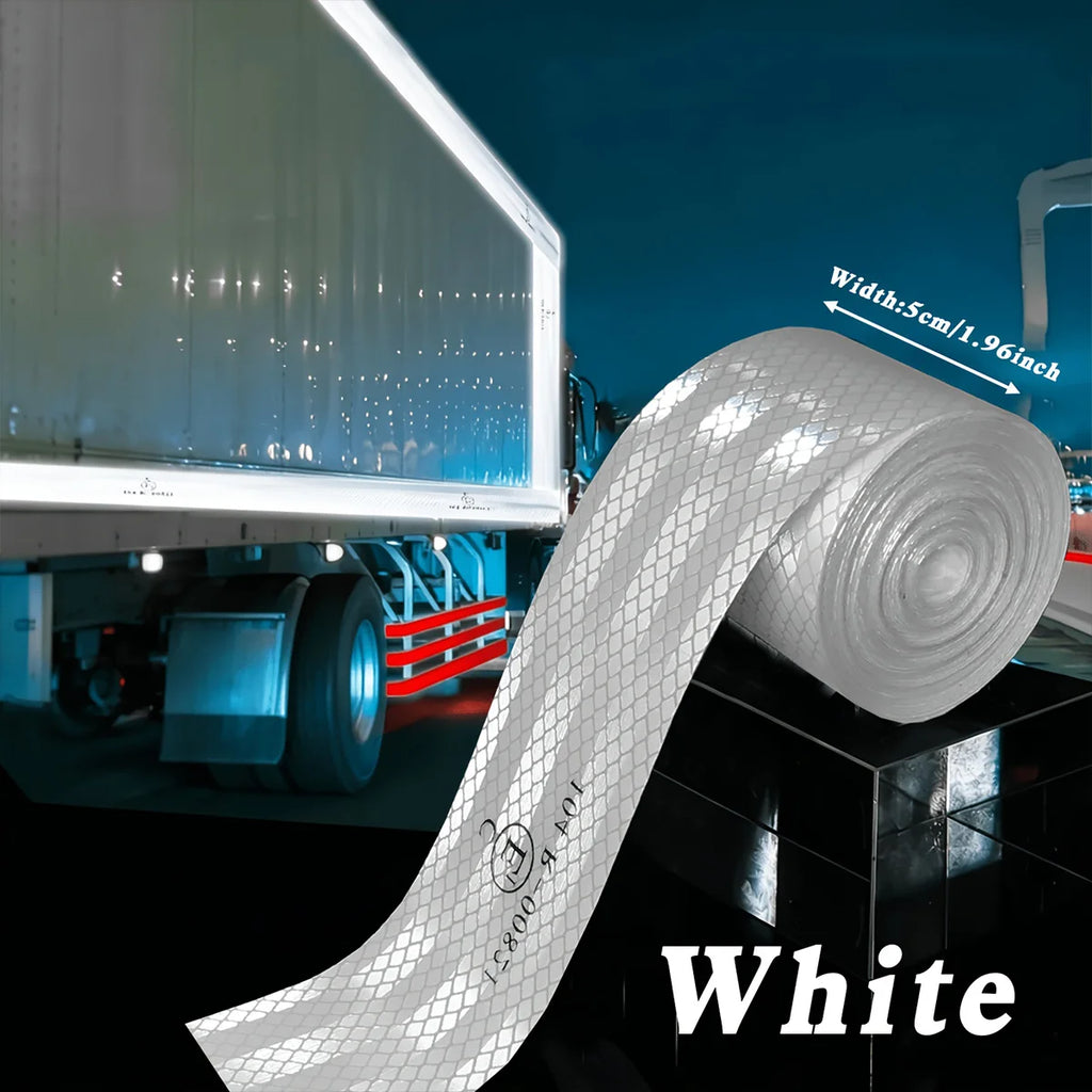 Waterproof Reflective Tape 104R Conspicuous Safety Warning Sheet for Construction Sites Qme White 5m