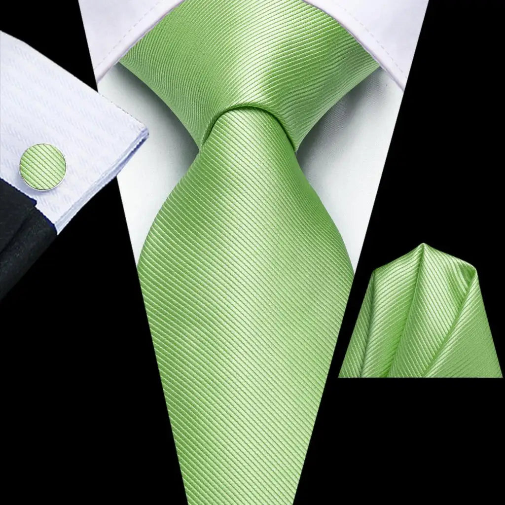 Hi-Tie Solid Orange Blue Mens Fashion Necktie Handkerchief Cufflinks for Tuxedo Accessory Classic Silk Luxury Tie for Man Gift Qme SN-3716