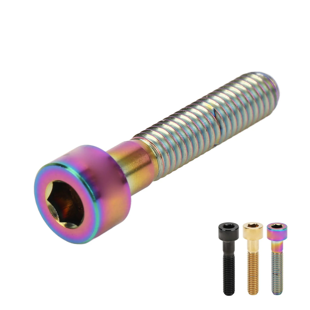 RISK Headset Stem Top Fixing Bolt M6x30mm Column Head Bike Stem Bolt Screw Titanium Alloy for Bike Repair Stem Top Bolt Qme