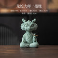 Alabaster Dragon-snake Tea Pet Incense Base Unique Feng Shui Decor Qme light green