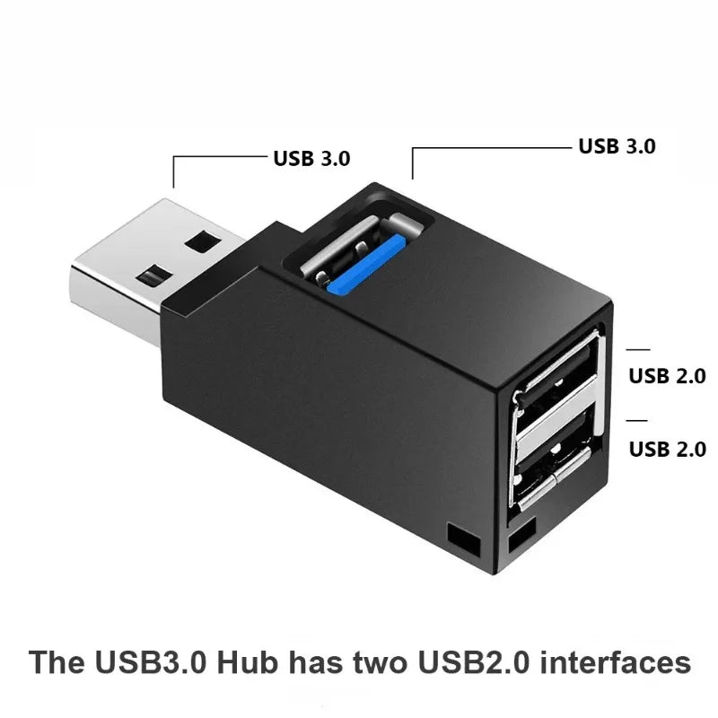 4pcs USB 3.0 Hub 3 Ports High Speed Portable USB Splitter Multi-Interface Expansion Dock Plug and Play USB Hub for Laptop PC Qme