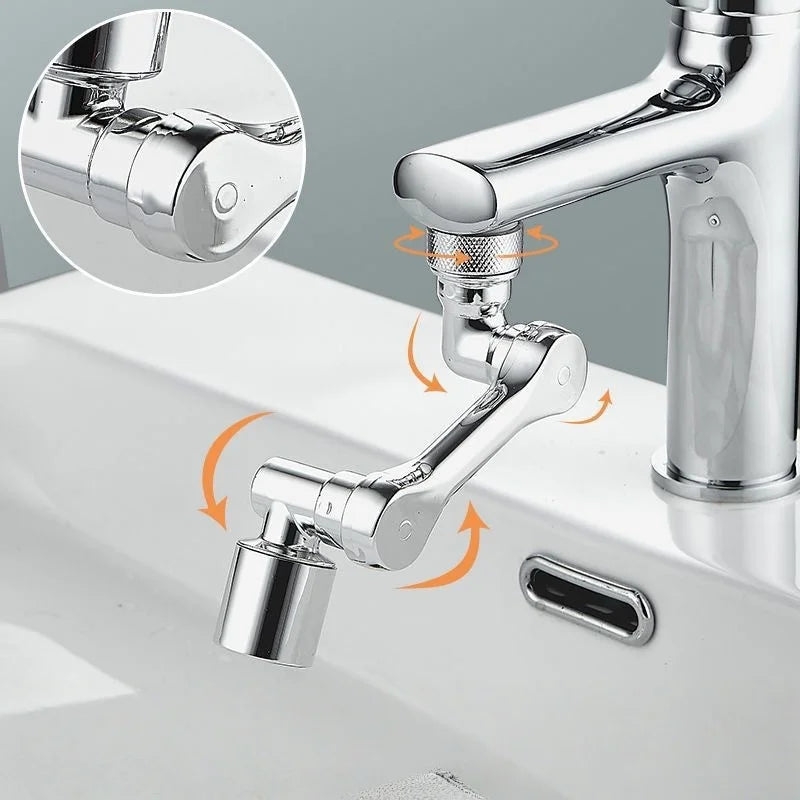 1080 ° Rotating Aerator, Robot Arm, Anti Splash Sink Nozzle for Bathroom and Kitchen Sink, Water Saving Accessory Qme