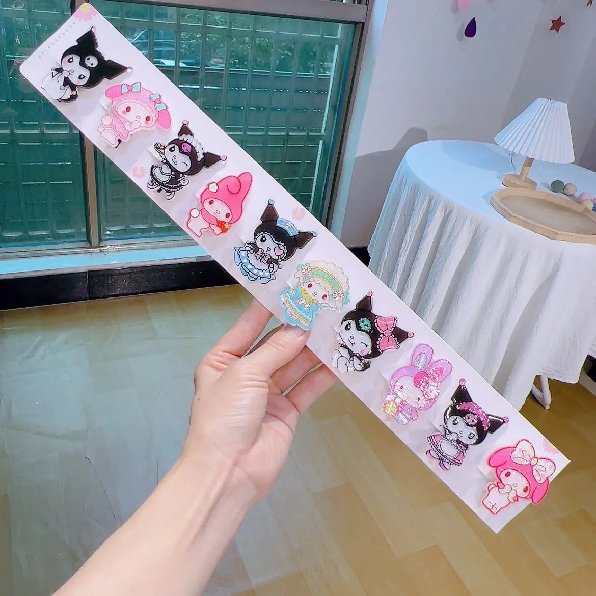 Clownee Headpiece Black Pink Hair Clip School Accessories Acrylic Qme 6