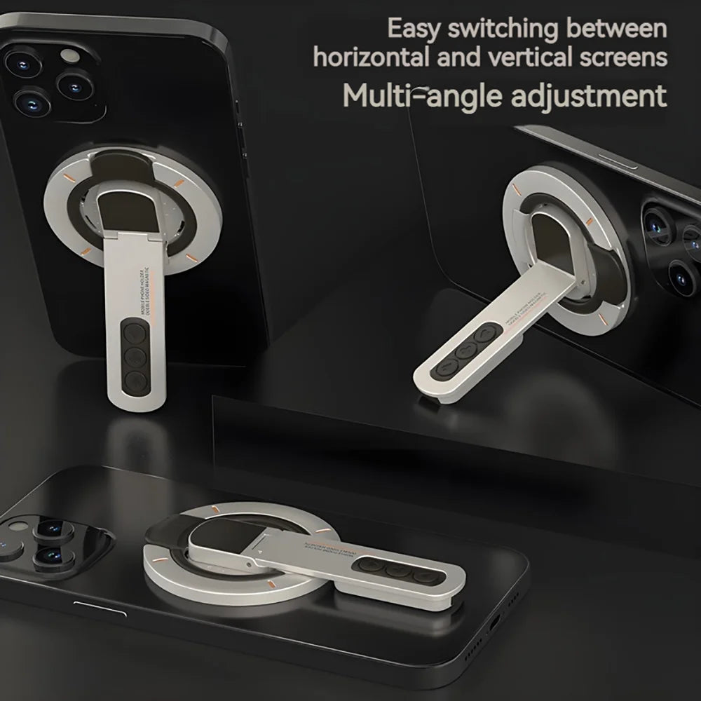 360° Rotating Desktop Stand Compatible with Multiple Phone Models Dual-Sided Magnetic Portable Multi-Function Phone Ring Holder Qme