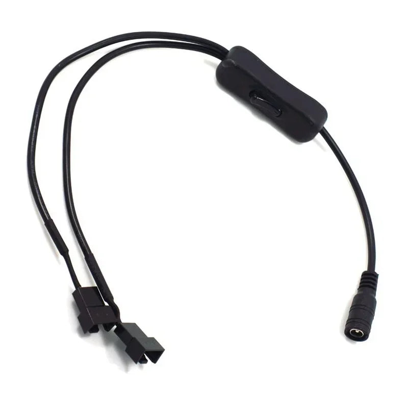 5pcs 12V Power Adapter Adapter Cable DC One Point Two Turn Computer CPU Fan 4Pin Line with Switch Conversion Line Qme