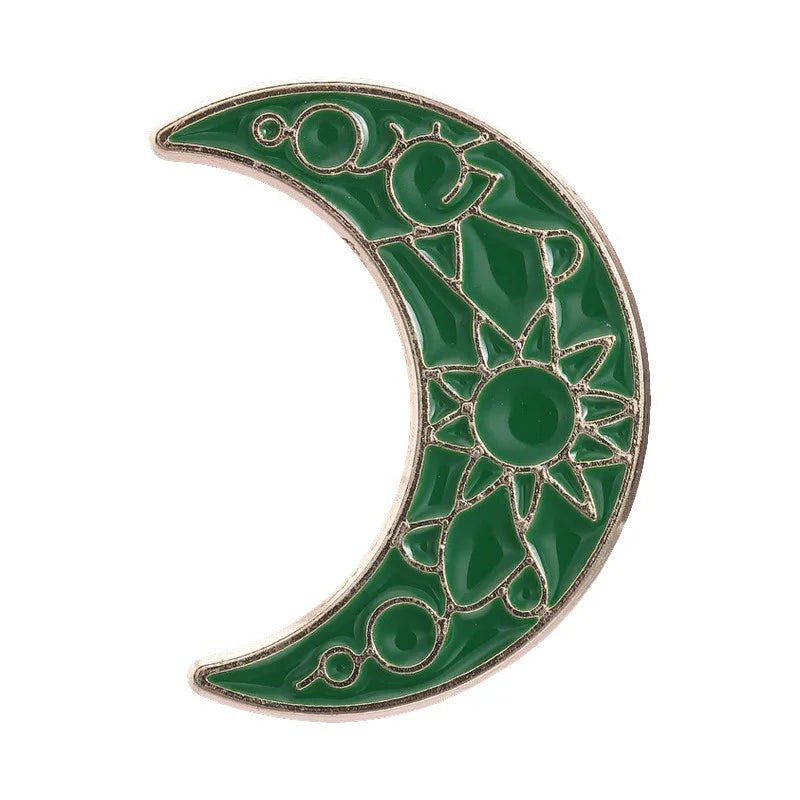 Arabic Muslim Eid Decor Brooch Metal Enamel Lapel Pin Moon Sheep Mosque Pomegranate Pattern Ramadan Festival Gift Badge Qme Style2