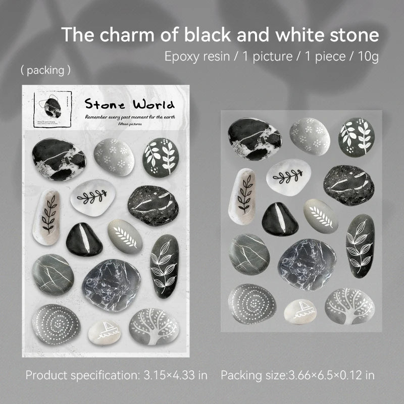 1PC Pebble World Themed 3D Epoxy Sticker for DIY Scrapbook Phone Case Decoration Birthday Gift Teaching Reward Supplies Qme 2