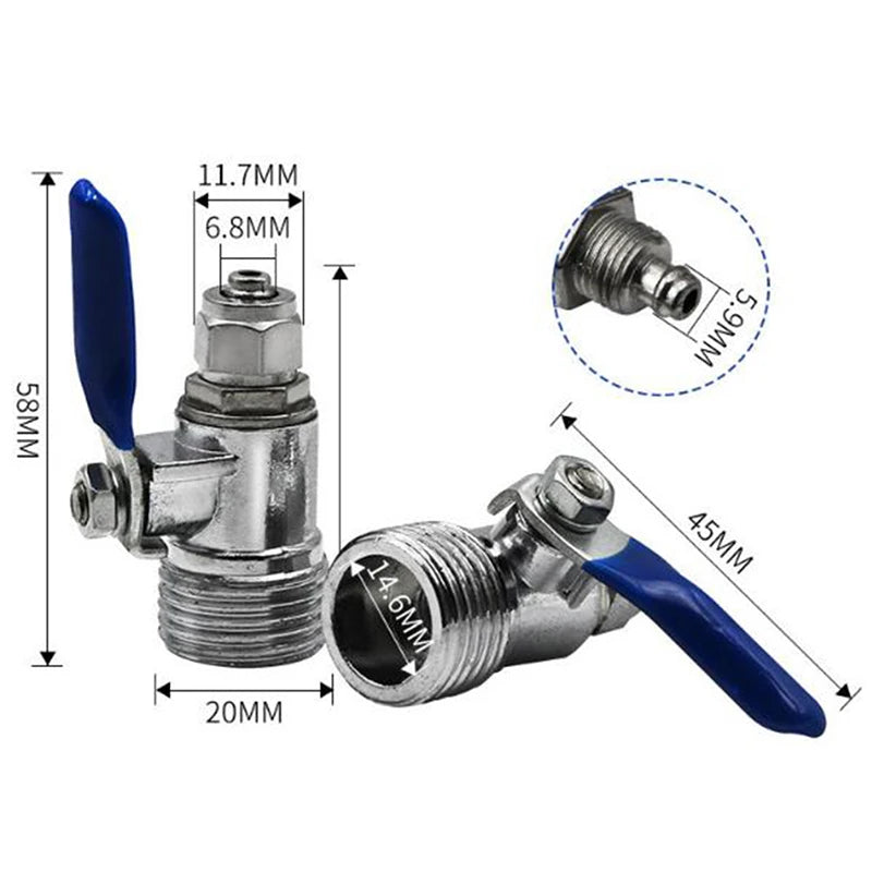 1Pc 1/2''-1/4'' RO Feed Filter Water Adapter Ball Valve Tap Reverse Osmosis Switch. Qme