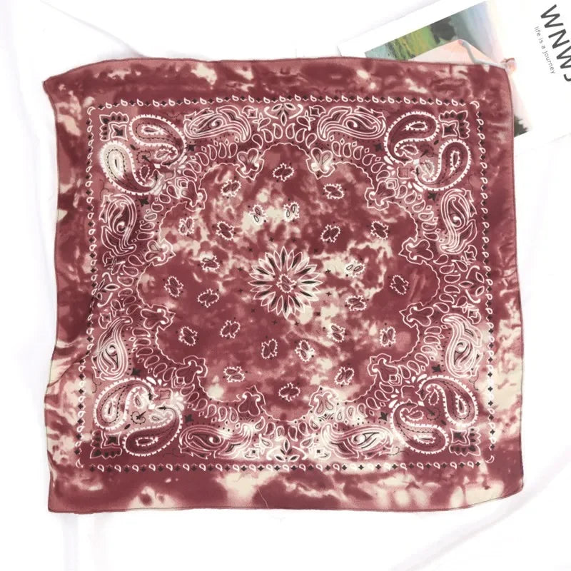Hip Hop Bandana Square Scarf Scarves Seamless Hair Band Design Qme Brown