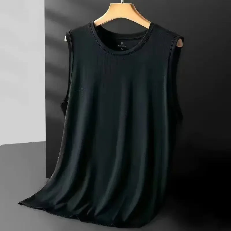 Men's Trendy Thin Breathable Quick Drying Sports Casual Wide Shoulder Sleeveless T-shirt Tank Top Casual Fashion Outerwear Qme BK 5XL