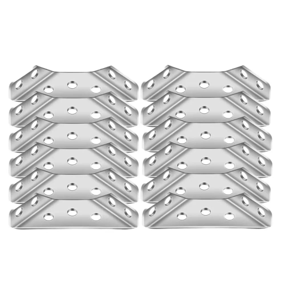 100Pc-12Pc Stainless Steel Angle Bracket Universal Furniture Right Angle Fixed Bracket Cabinet Trapezoidal Layer Board Connector Qme 10PCS
