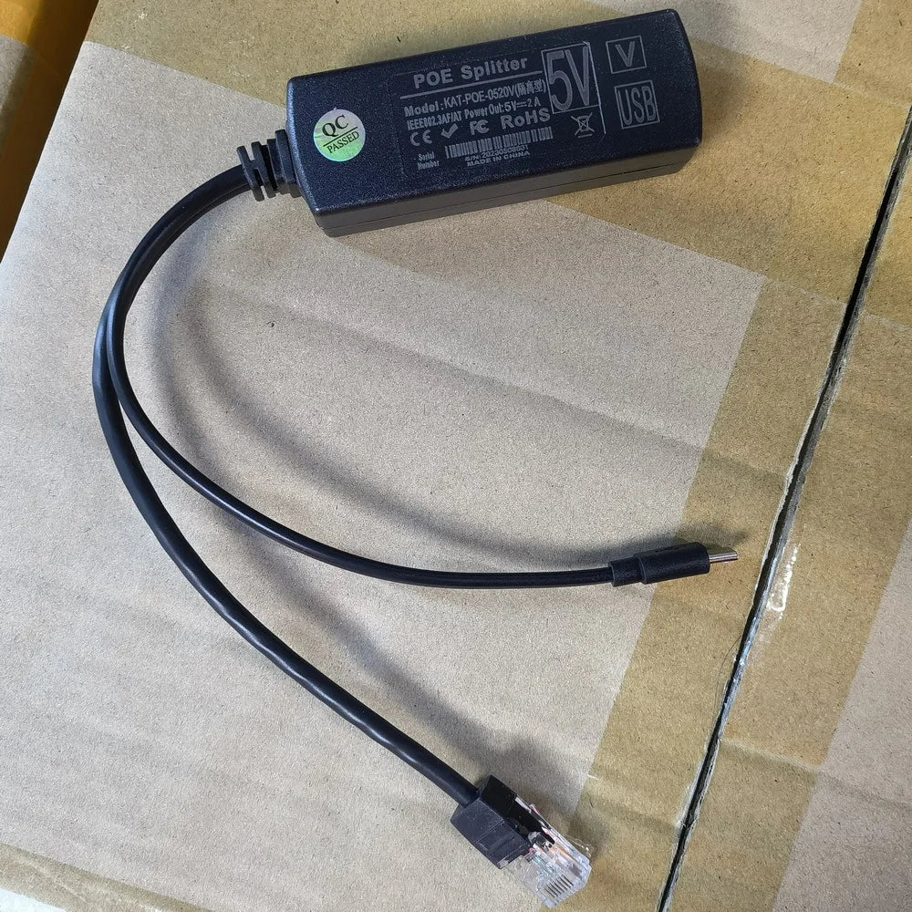 ESCAM IEEE 802.3af Micro USB Active PoE Splitter Power Over Ethernet 48V to 5V 2.4A for Tablets Dropcam or Raspberry Pi Qme