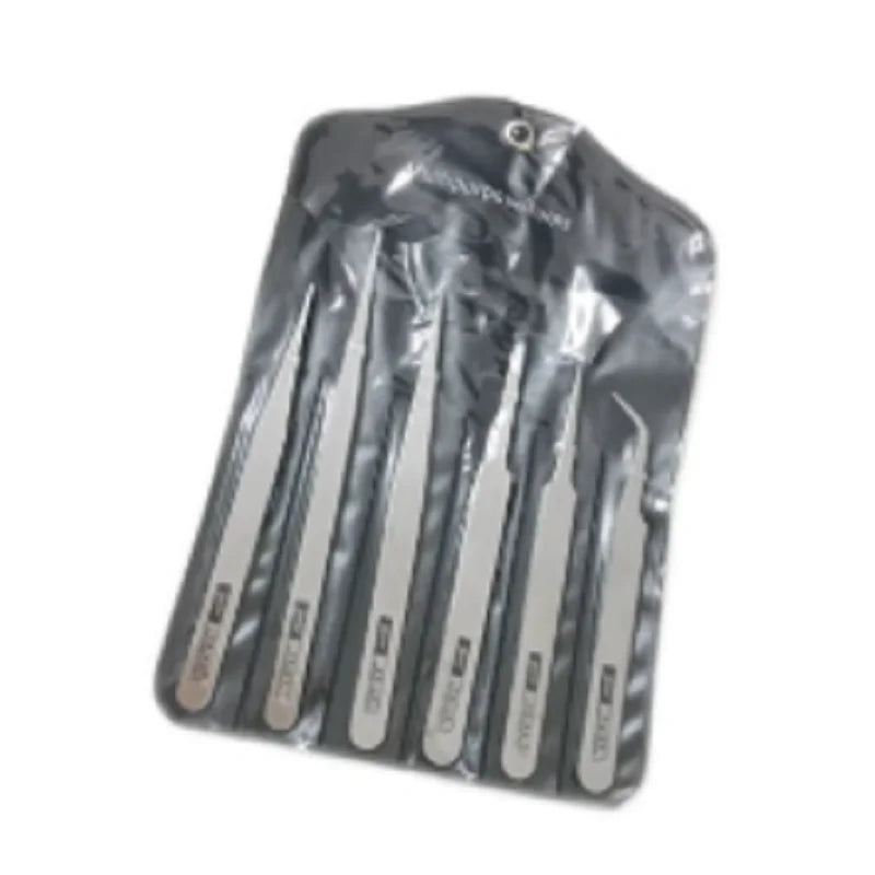 Stainless Steel Tweezers Repair Tool Industrial Precision Bent Qme 1Set