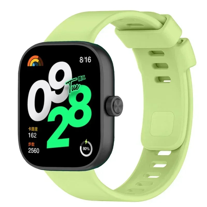 Original Silicone Strap For Redmi watch 4 SmartWatch WristBand For Redmi watch 4 Bracelet Band Watchband Sport Accessories Qme green for Xiaomi Mi Band 8