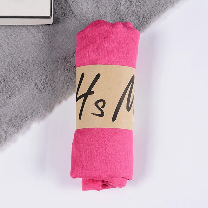 Women Native Windproof Scarf Shawls Wraps Solid Cotton Warm Scarves