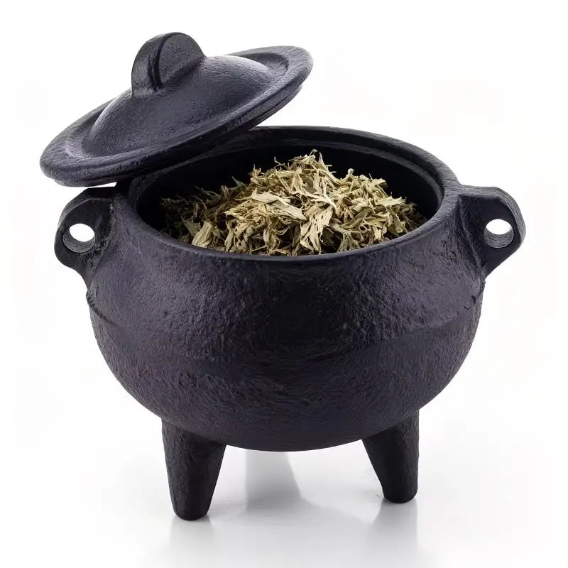 Mini Cast Iron Sandalwood Incense Burner Sage Smudge Pot Vintage Qme