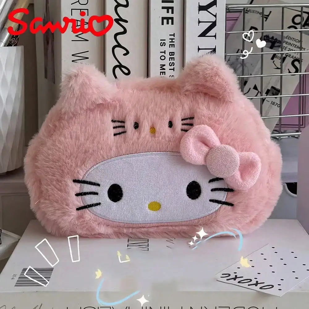 Sanrio KT Cat Plush Pencil Case High-value Cross Dressing Beaver Qme