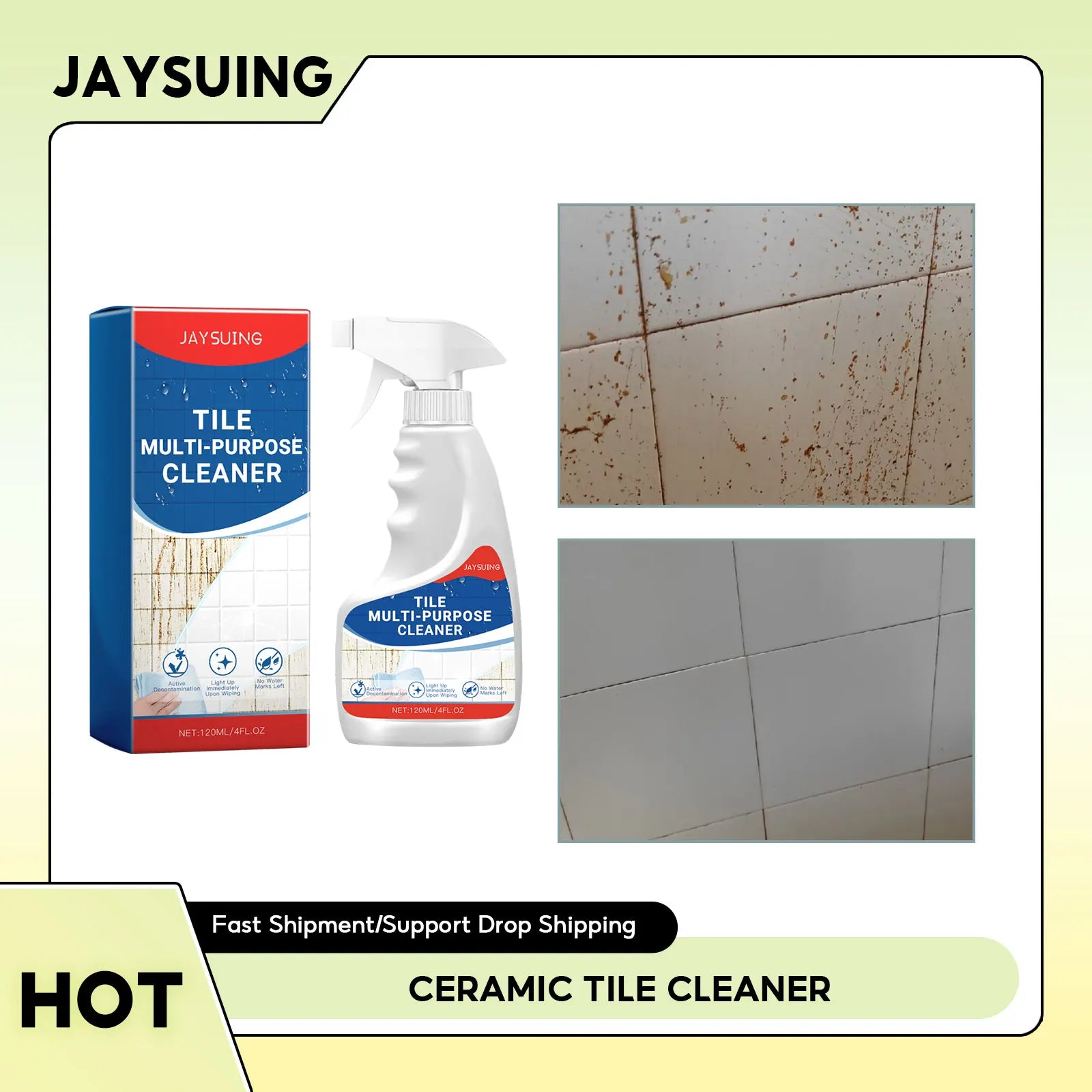 Ceramic Tile Cleaner Floor Wall Tile Polishing Maintenance Scratches Removal Brightening Toilet Descaling Tile Cleaning Spray Qme