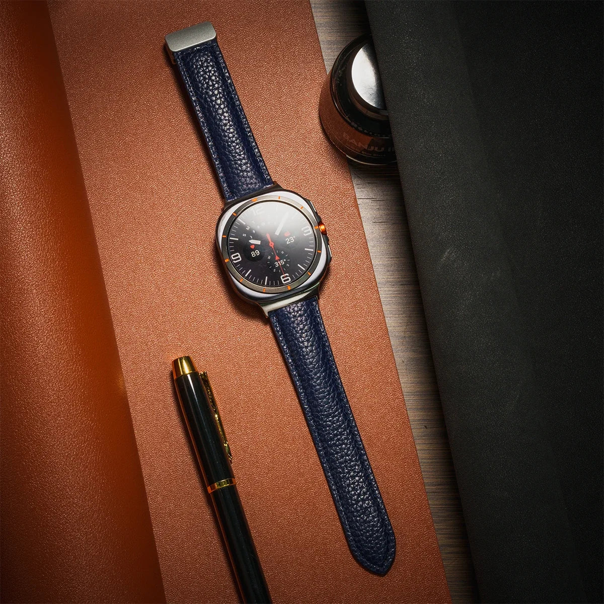 Leather Strap For Samsung Galaxy Watch Ultra 47mm Comfortable Magnetic Bracelet Wristband Galaxy Watch 7 Ultra Belt Accessories Qme MidU-S Galaxy Watch Ultra