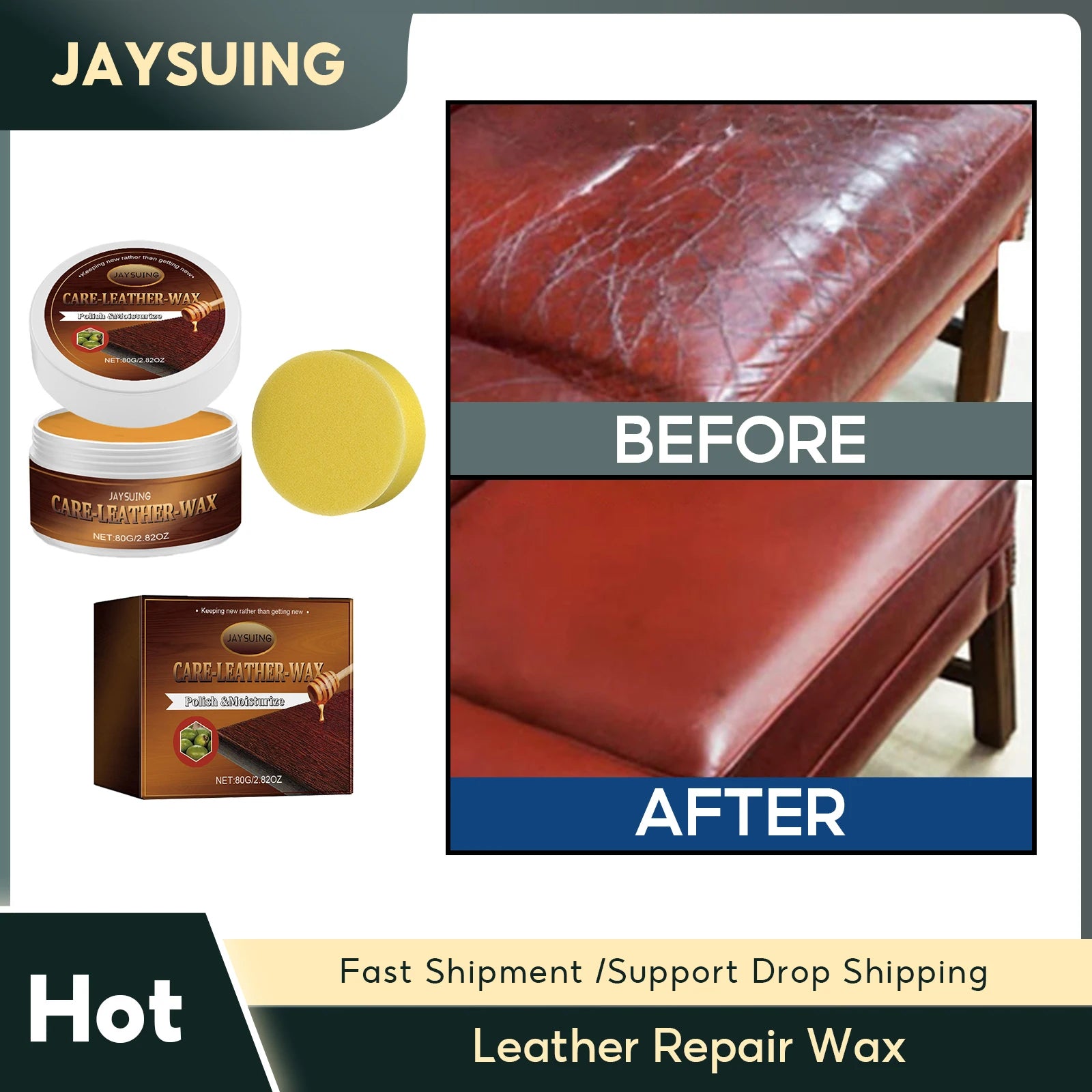 Leather Repair Wax Colorful Car Home Repair Scratch Cracks Sofa Shoes Leather Complementary Refurbishing Leather Polishing Paste Qme