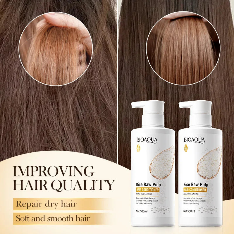 Rice Conditioner Deeply Repairs Damaged Hair Controls Oil Moisturizes Qme