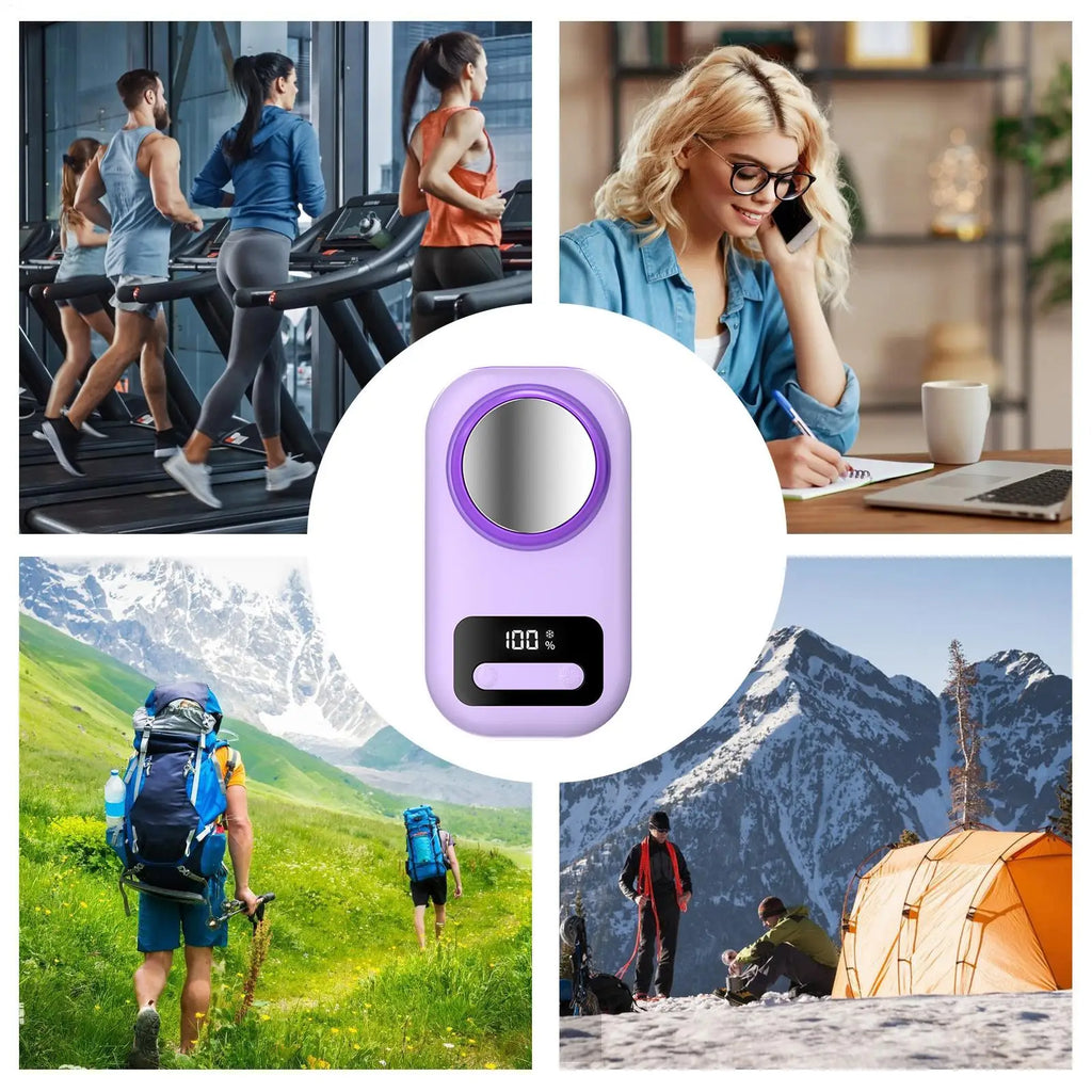Portable Clip On Fan Portable Rechargeable LED Display Device Personal Waist Fan Clip On For Men Camping Outdoor Indoor Beach Qme