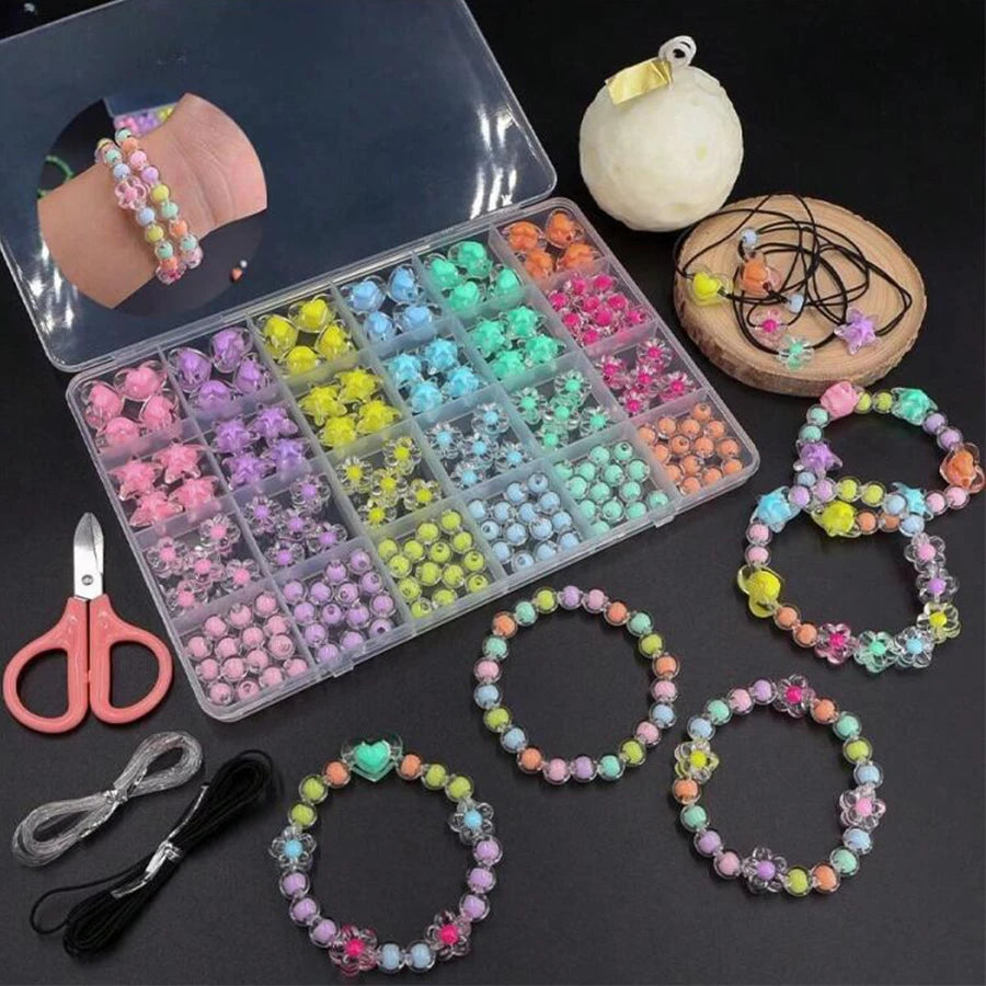 177Pcs Acrylic Star Beads Kit Macaron Colors Heart Shape Hair Beads Assorted Beads for Bracelets DIY Jewelry Making Hair Braids Qme