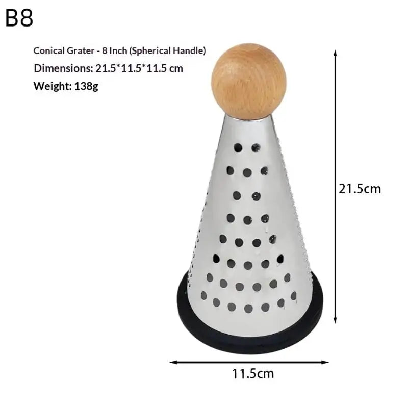 Grater 3 Side Shred Manual Handheld Stainless Steel Multi-purpose Qme B8