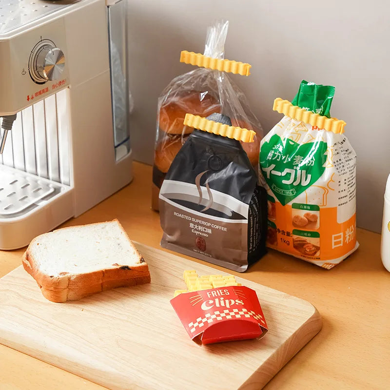 French Fries Sealing Clip Refrigerator Sticker Snack Food Bag Qme