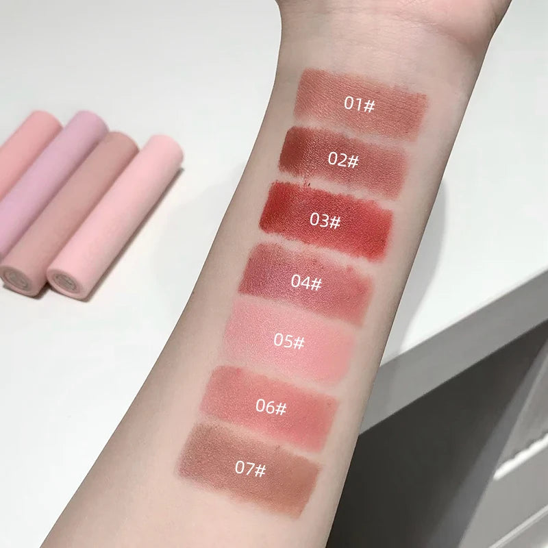 Dark Brown Matte Velvet Lip Mud Gloss Gege Bear Lipstick Non-stick Qme