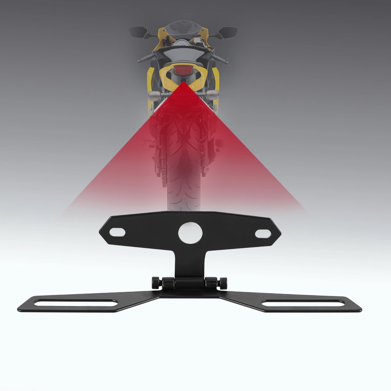 Motorcycle License Plate Bracket Taillight Mount Support Folding Number Plate Frame Holder Mount Universal Motorbike Accessories Qme