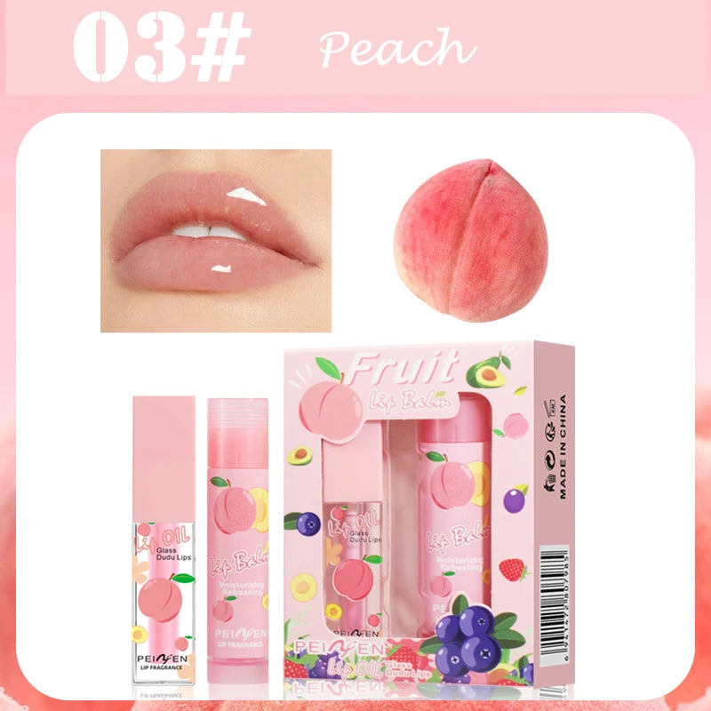 Fruit Lip Oil Lasting Moisturizing Nourishing Lipstick Long-term Care Qme Peach