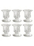 1 Bulk Candle Holders Christmas Holder 6 Clear Glass Tapered Qme 6pcs