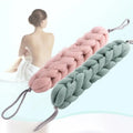 Flower Mesh Shoulder Scrubber Long Sponge Body Back Bath Shower Qme gray