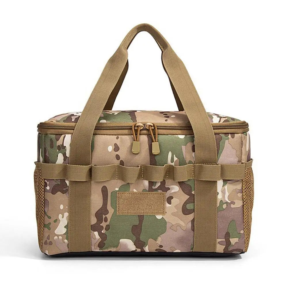 Outdoor Camping Storage Bag Large-capacity Tactical Bag Multi-Functional Gas Tank Picnic Cookware Utensils Organizer Bag Qme B